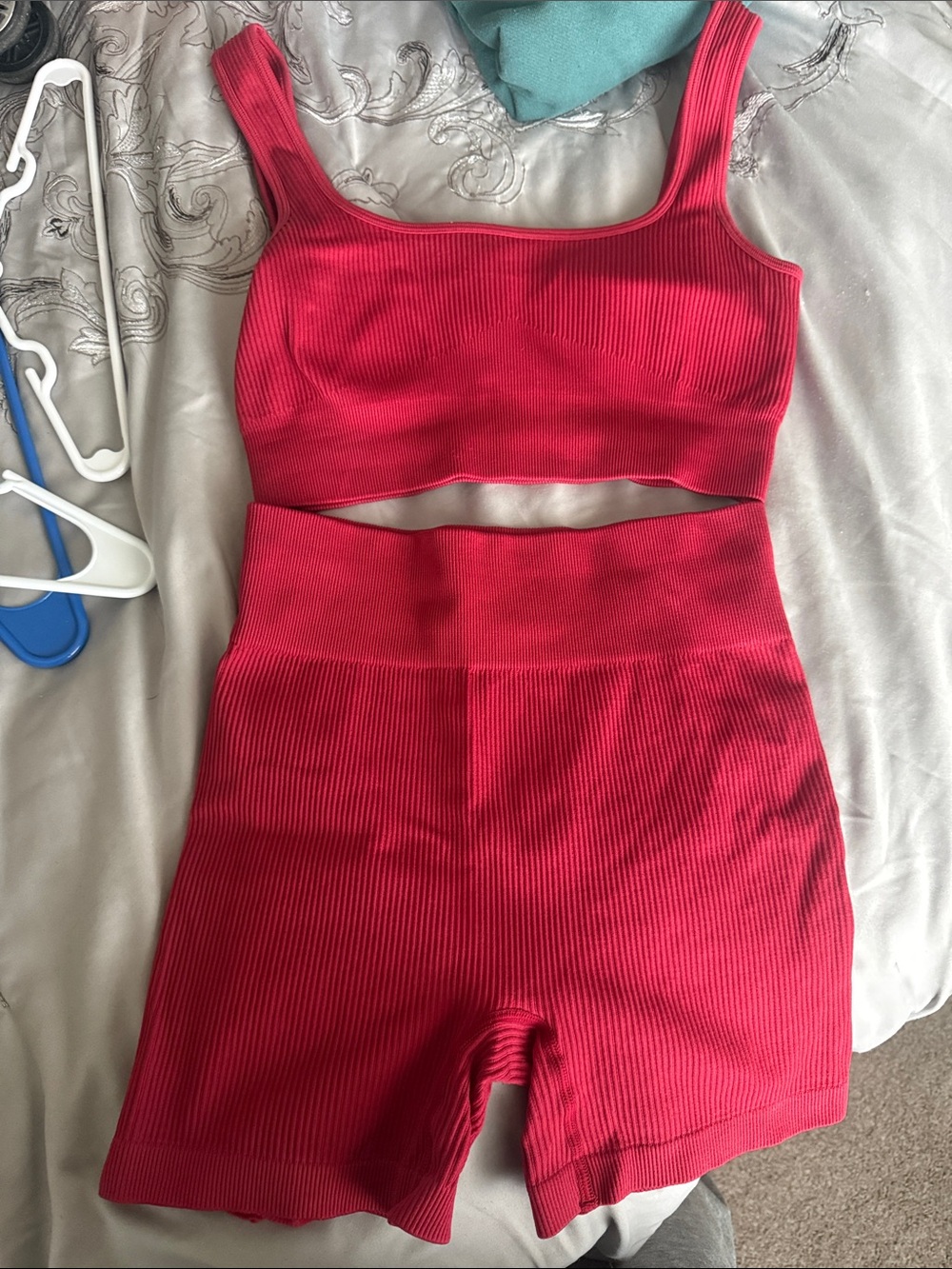 Ribbed Two-Piece Active Set - Vibrant Red